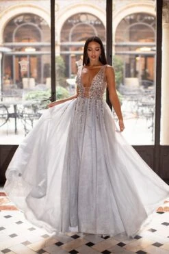 Yolanda Beaded Tulle Gown - Silver -Alamour The Label US 103 800d4289 ef2b 4a78 aa51 77ae3e2b5fe0