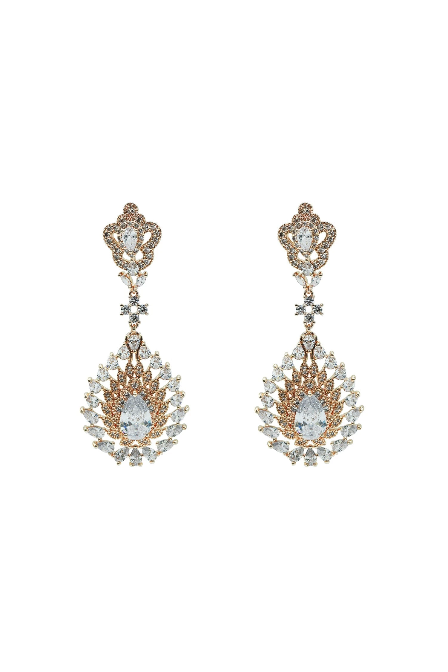 Zoe Rose Gold Embellished Earrings 3 Zoe Rose Gold Embellished Earrings