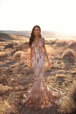 Ariya Sequin Gown - Rose Gold 8 Ariya Sequin Gown - Rose Gold -Alamour The Label US 16 15c7ba1b 5db7 4e44 9b4a 0e8f3d794761