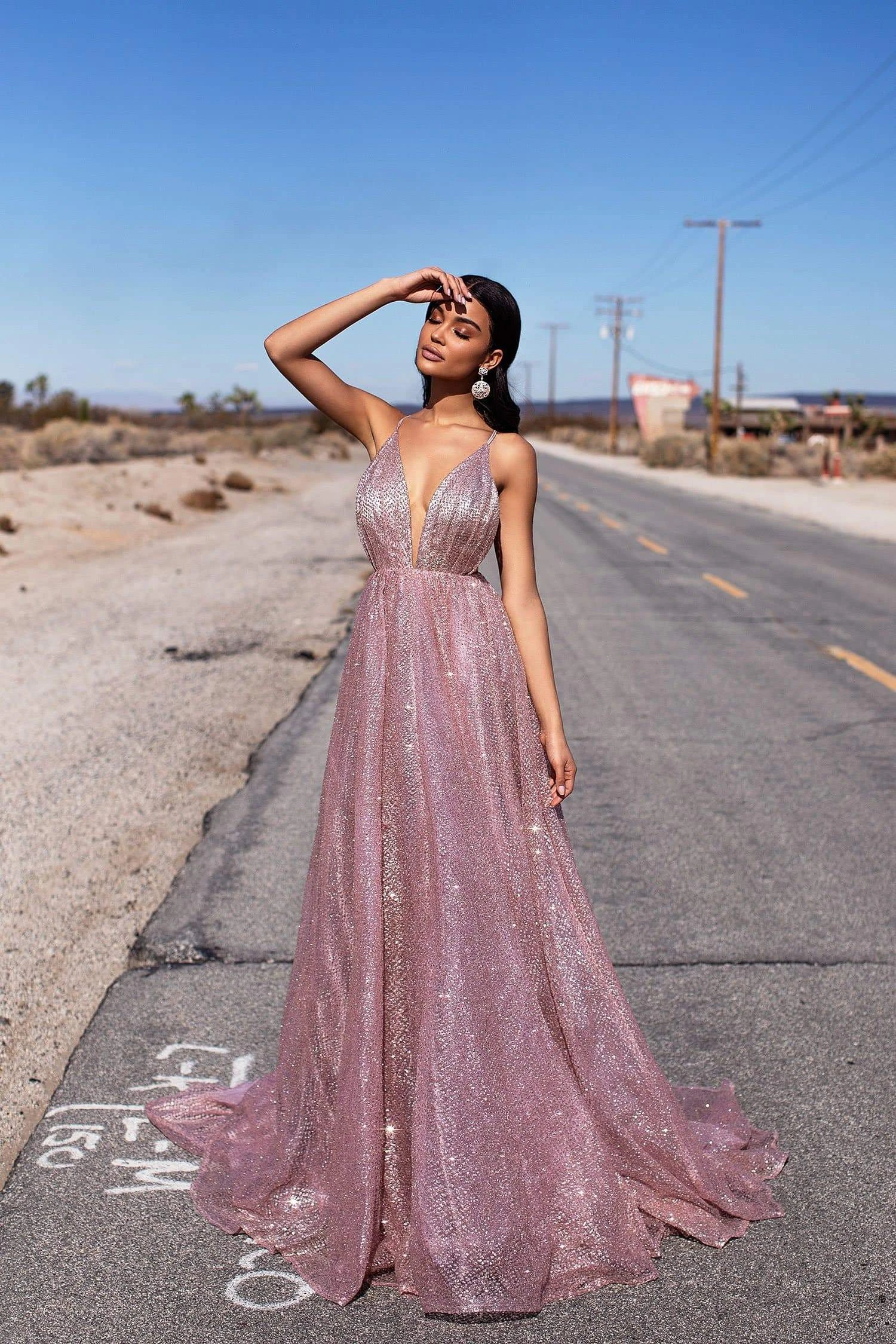 Electra Glitter Gown - Rose Gold 3 Electra Glitter Gown - Rose Gold