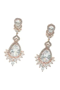 Araminta Rose Gold Embellished Earrings -Alamour The Label US 269 ec4a365e 4dcb 4633 bdb8 a54ae1a9d2bf