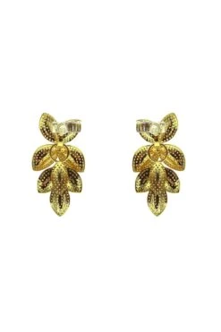 Galina Gold Embellished Earrings -Alamour The Label US 368
