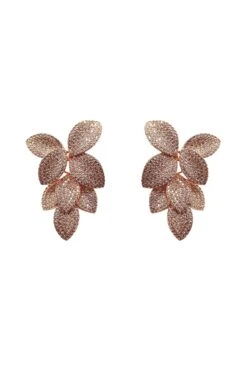 Galina Rose Gold Embellished Earrings