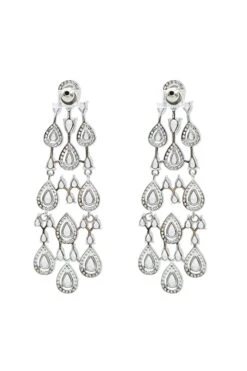 Corrine Silver Embellished Drop Earrings 6 Corrine Silver Embellished Drop Earrings -Alamour The Label US 499