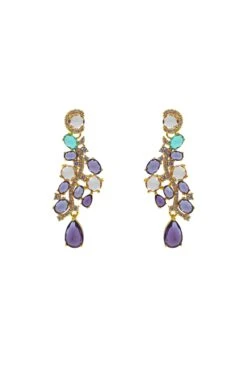 Marcelle Gold Embellished Statement Earrings