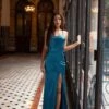 Rubi Satin Gown - Teal 2 Rubi Satin Gown - Teal -Alamour The Label US 96 fd42ac12 1bbe 4c9d a9ee 91a353c342ee