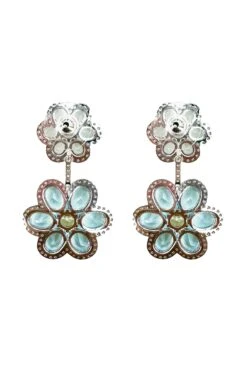 Faretti Blue Flower Drop Earrings -Alamour The Label US 9 9c855965 2d20 419e 8c36 eac0546a634c
